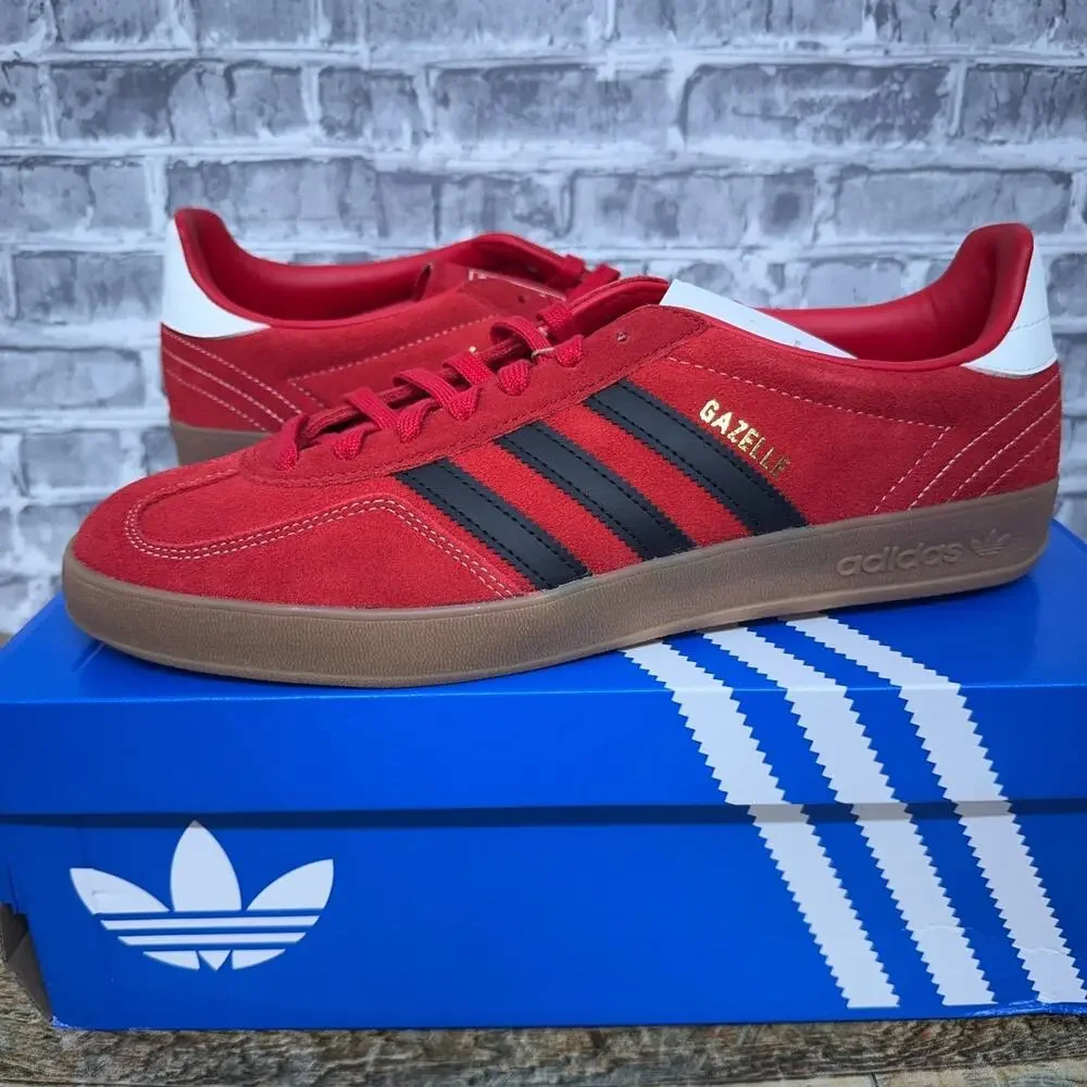 Adidas Originals Gazelle Indoor Casual Red Black White IH9654 Mens Size 12 New